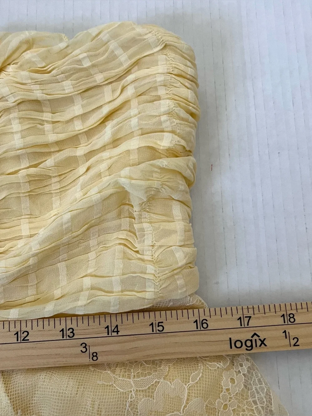 Free People Bliss Lace Kerchief Hem Strapless Maxi Dress Yellow Size Large - Picture 16 of 16